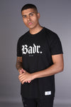BADR T Shirt- Black with White Print