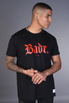 BADR T Shirt- Black with Red Print