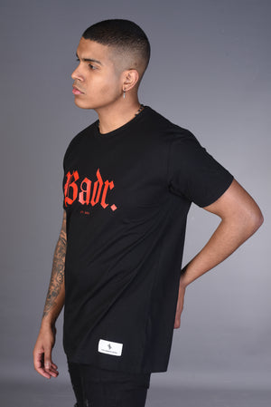 BADR T Shirt- Black with Red Print